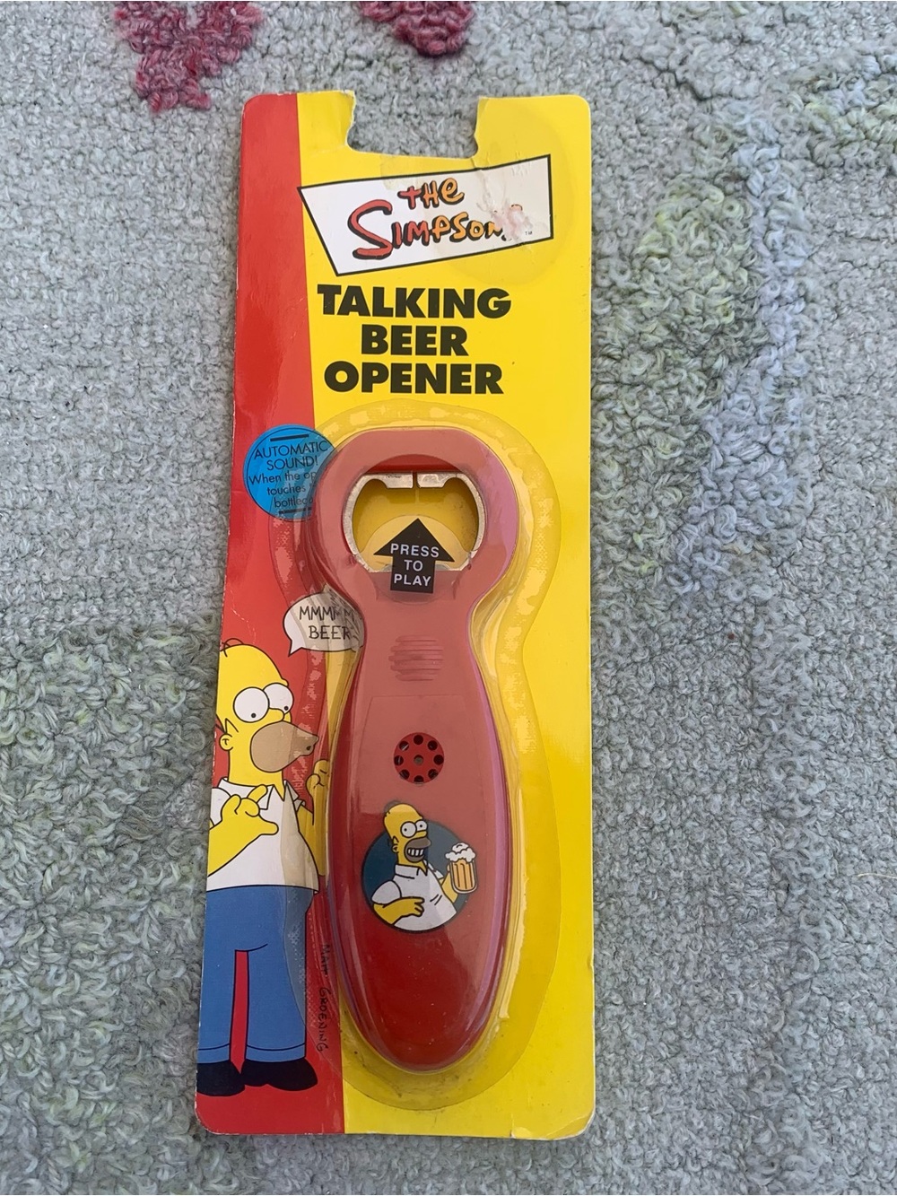 Vintage The Simpsons Homer Simpson Talking Beer Opener (New In Package)